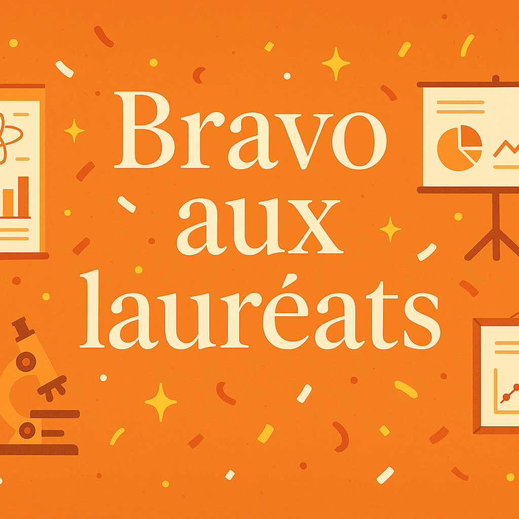 636 A Celebratory Academic Themed Web Banner With The Text 'Bravo Aux Lauréats' In Elegant Serif Typogra